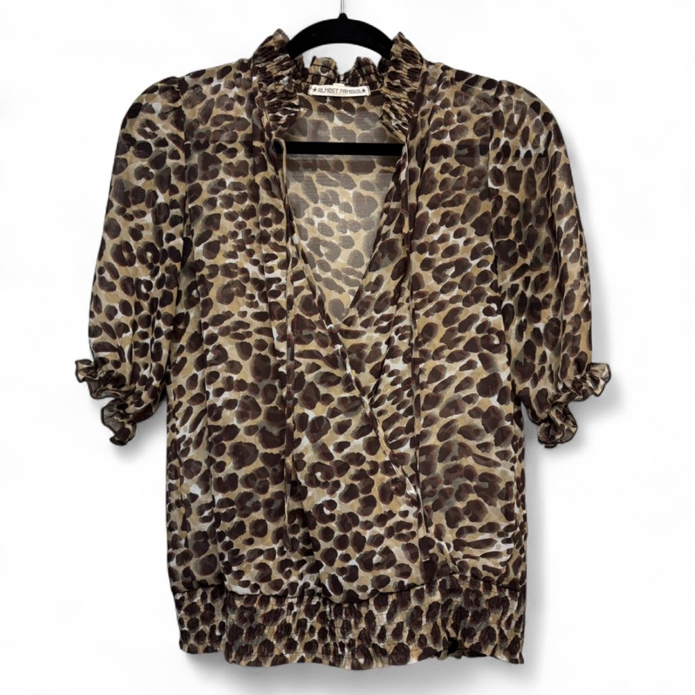 Animal Print Sheer Blouse
